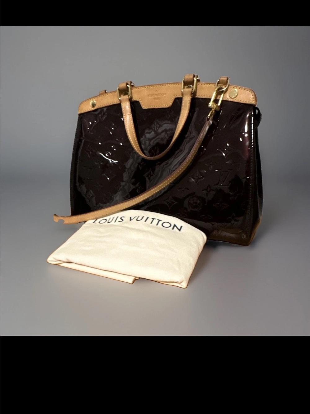 Louis Vuitton Brea MM Amarante Vernis Monogram Bag